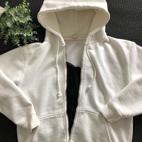 Brandy Melville | Tops | Brandy Melville White Zip Up Hoodie | Poshmark
